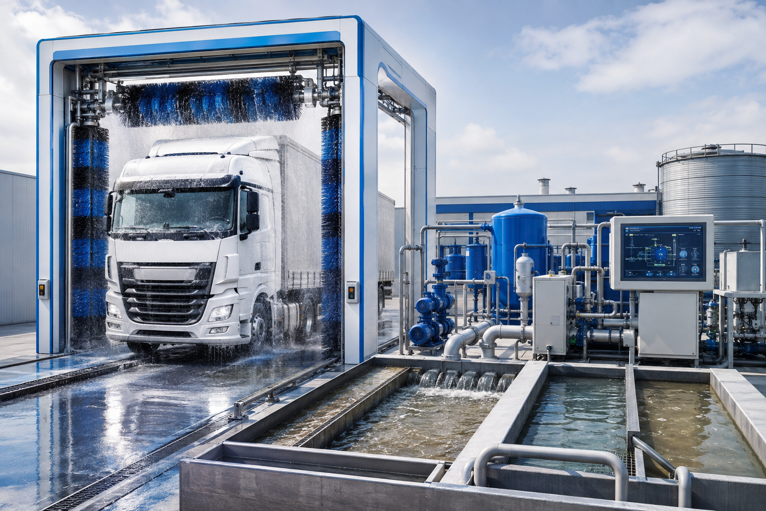 Truck-wash water treatment