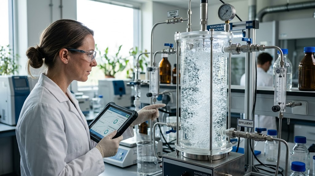 Gas transfer interface for enhanced water treatment efficiency